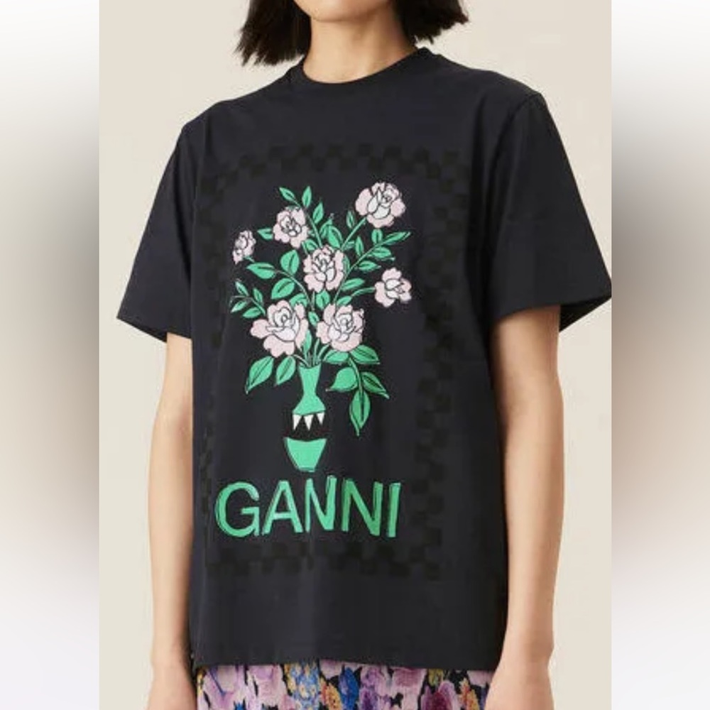 Ganni Graphic Flower Tee